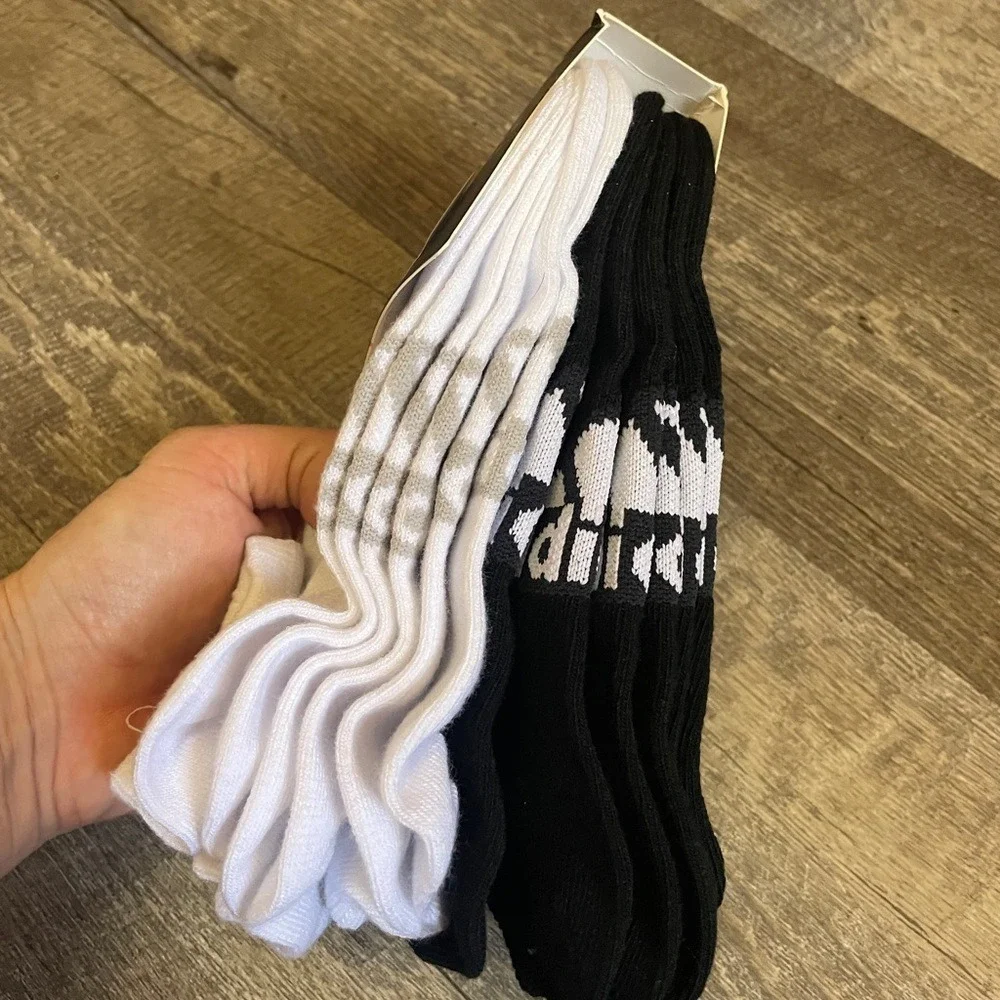 Adidas Womens Superlite 6 Pair No Show Socks Black White‎ 5157841A Size 5-10